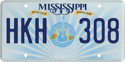 MS license plate HKH308
