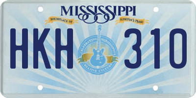 MS license plate HKH310