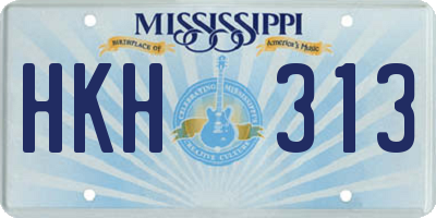 MS license plate HKH313
