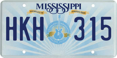 MS license plate HKH315