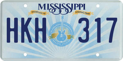 MS license plate HKH317