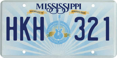 MS license plate HKH321
