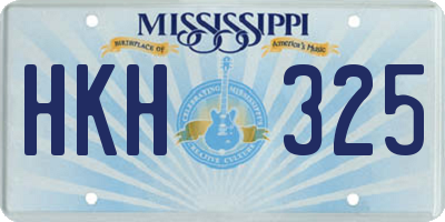 MS license plate HKH325