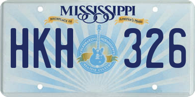 MS license plate HKH326