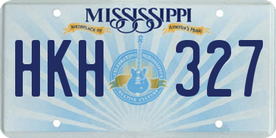 MS license plate HKH327