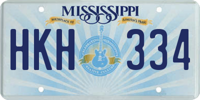 MS license plate HKH334