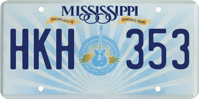 MS license plate HKH353