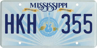 MS license plate HKH355