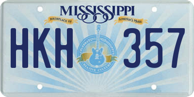 MS license plate HKH357
