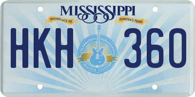 MS license plate HKH360