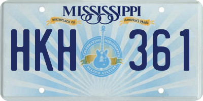 MS license plate HKH361