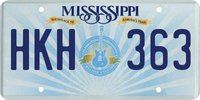 MS license plate HKH363