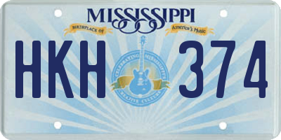 MS license plate HKH374