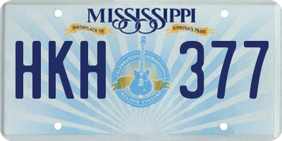MS license plate HKH377