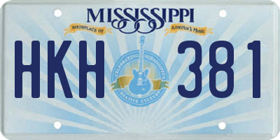 MS license plate HKH381