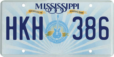 MS license plate HKH386