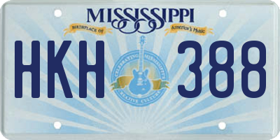 MS license plate HKH388