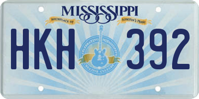 MS license plate HKH392