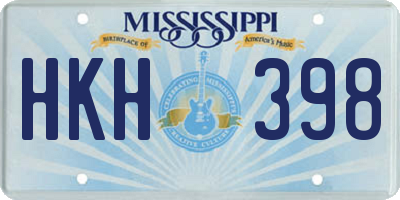 MS license plate HKH398
