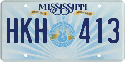 MS license plate HKH413
