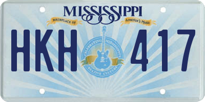 MS license plate HKH417