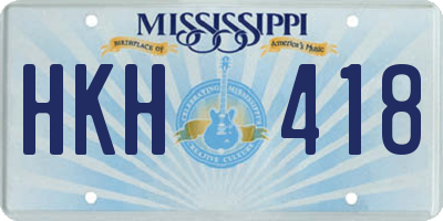 MS license plate HKH418