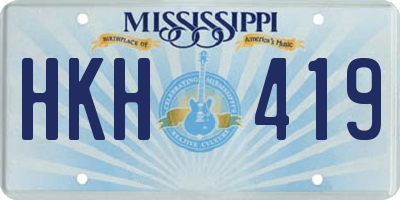 MS license plate HKH419