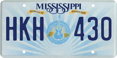 MS license plate HKH430