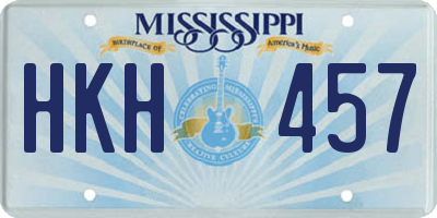 MS license plate HKH457