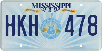 MS license plate HKH478