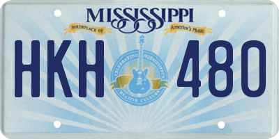 MS license plate HKH480