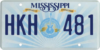 MS license plate HKH481