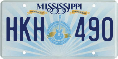 MS license plate HKH490