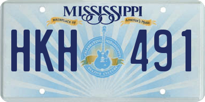 MS license plate HKH491