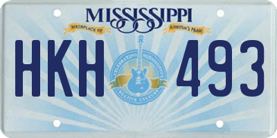 MS license plate HKH493
