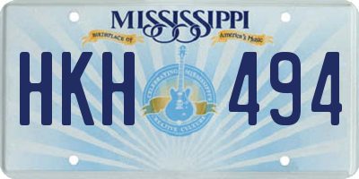 MS license plate HKH494