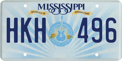 MS license plate HKH496