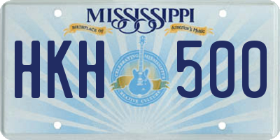 MS license plate HKH500