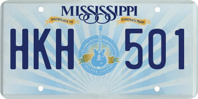 MS license plate HKH501