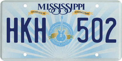 MS license plate HKH502