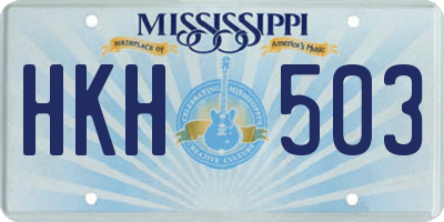 MS license plate HKH503