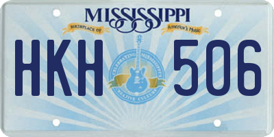 MS license plate HKH506