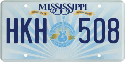 MS license plate HKH508
