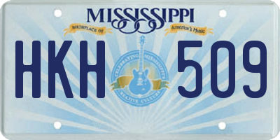 MS license plate HKH509