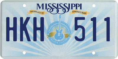 MS license plate HKH511
