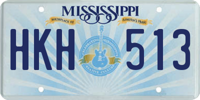 MS license plate HKH513