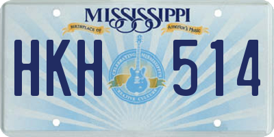MS license plate HKH514