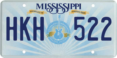 MS license plate HKH522