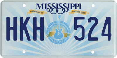 MS license plate HKH524