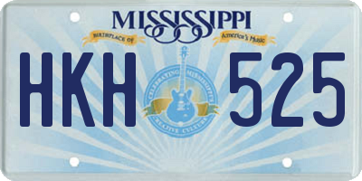 MS license plate HKH525